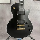 Black Harley Benton SC LP Electric Guitar 6 String Mahogany Body&Neck Gold Part