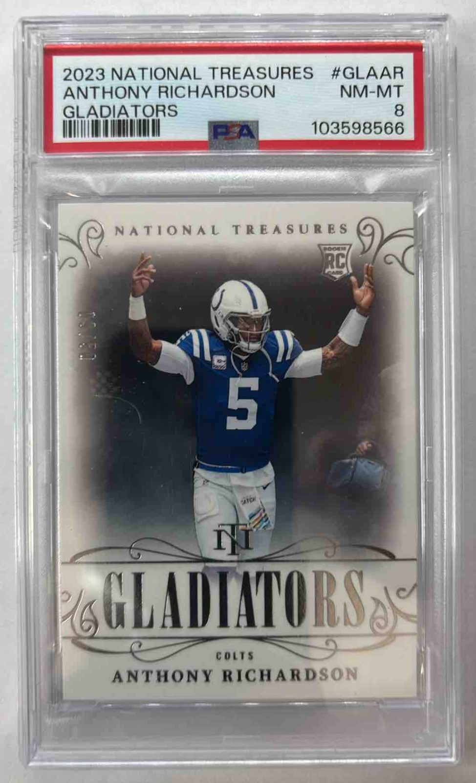 Anthony Richardson Panini National Treasures Gladiators #GLAAR Base