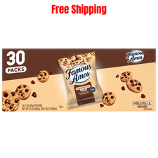 Famous Amos Original Recipe Chocolate Chip Bite-Size Cookies, 30 Pack Box, 30 oz