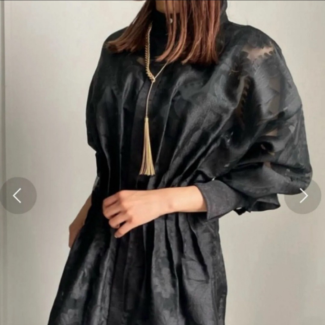 AMERI sheer jacquard tuck dress - image 5