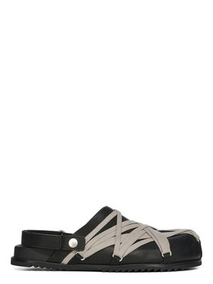 RICK OWENS Temple Megalace Mule Granola $1215 Black Mules New & Authentic