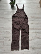 Carhartt Women s Brown Work Bib Overalls Size L 12/14 Regular Cotton Carpenter