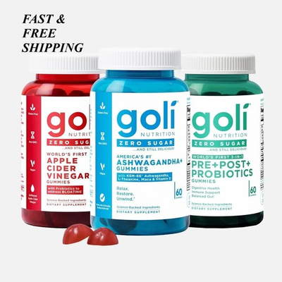 #ad #ad NEW 3 Bottles Goli Zero Sugar Best Seller Trio Set Gummies 60 Counts Per Bottle $19.88