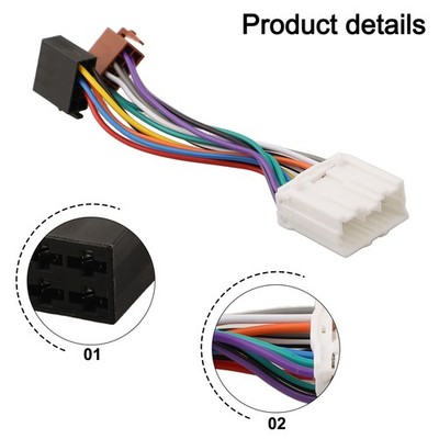 F??r ISO Radio Kabel Adapter f??r Mitsubishi 1995 2006 16Pin Direct Connect