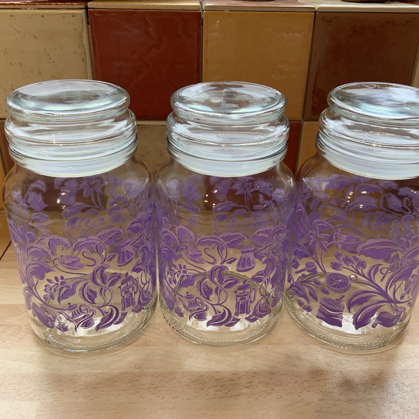 Douwe Egberts Ltd Edition Design Empty Coffee Jar Purple x 3