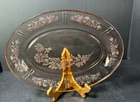 Vintage Mint Pink Depression Glass Sharon Cabbage Rose Floral 12.5" Oval Platter