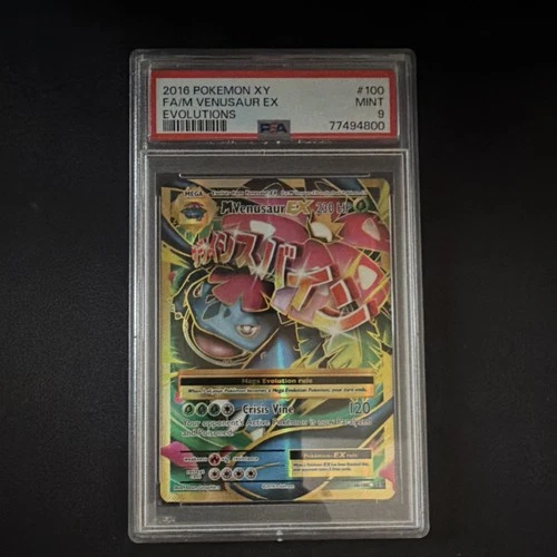 Pokémon M Venusaur EX Full Art Ultra Rare Holo Evolutions 100/108 PSA 9 2016