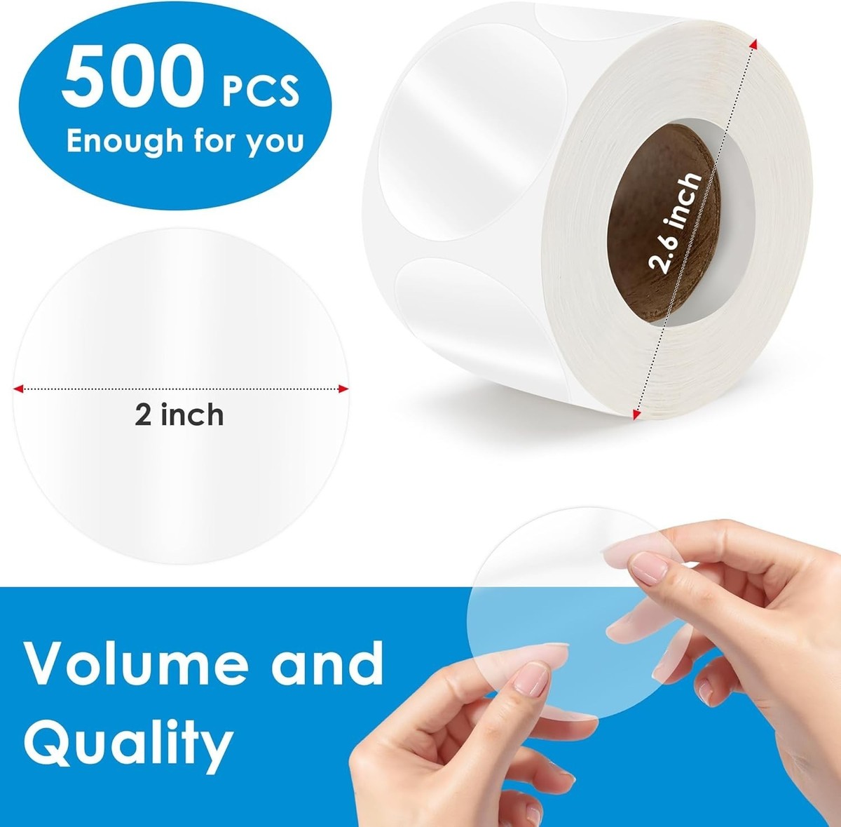 ey　シール Clear Seal Sticker Labels 2 Inch round Circle Wafer Stickers
