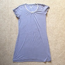 Purple/Cream Marks  Spencer M S Spotty Pyjama Night Dress Size 10 