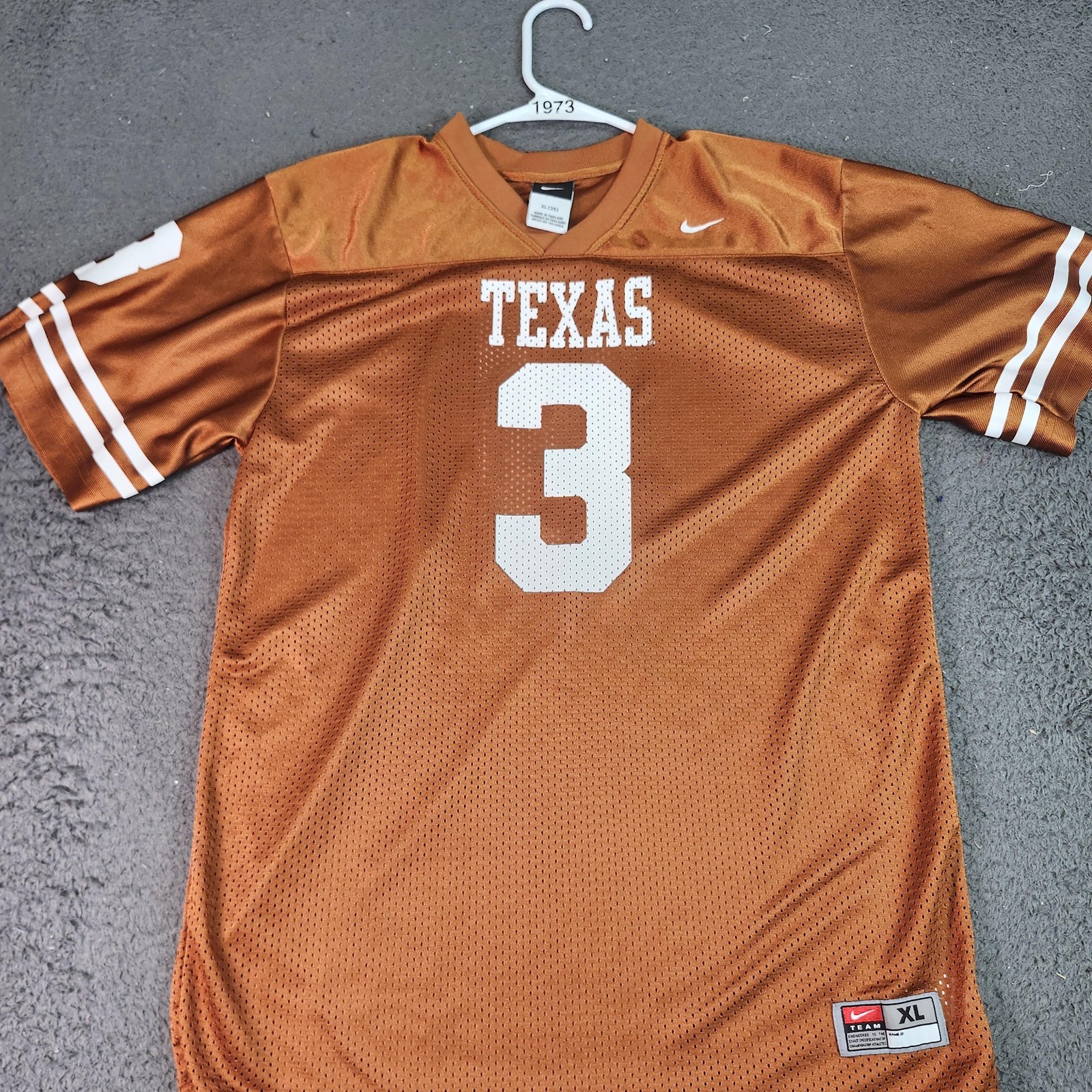 Texas Longhorns Jersey Boys XL Orange NCAA Football Nike Mesh Number 3