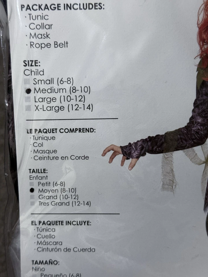 Child Pumpkin Monster Girl Halloween Costume size M (8-10)  - Image 2 of 2