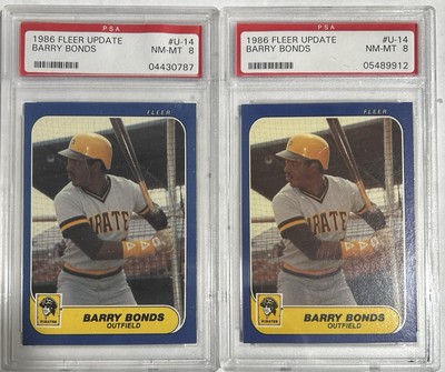 1986 Fleer Update Barry Bonds # U-14 RC 2 CT Lot Pair Of Cards