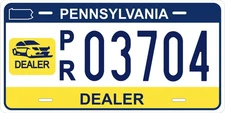 Custom Pennsylvania Dealer License Plate – Personalized Dealer Plate 