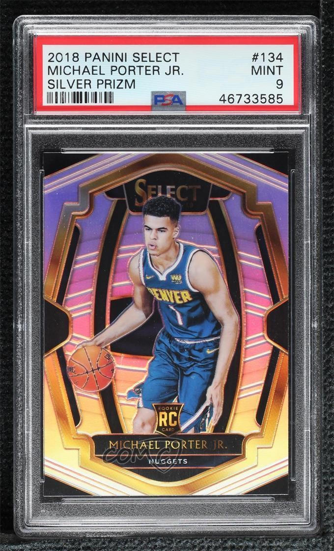 2018 Panini Select Premier Level Silver Prizm Michael Porter Jr PSA 9 MINT 3dc