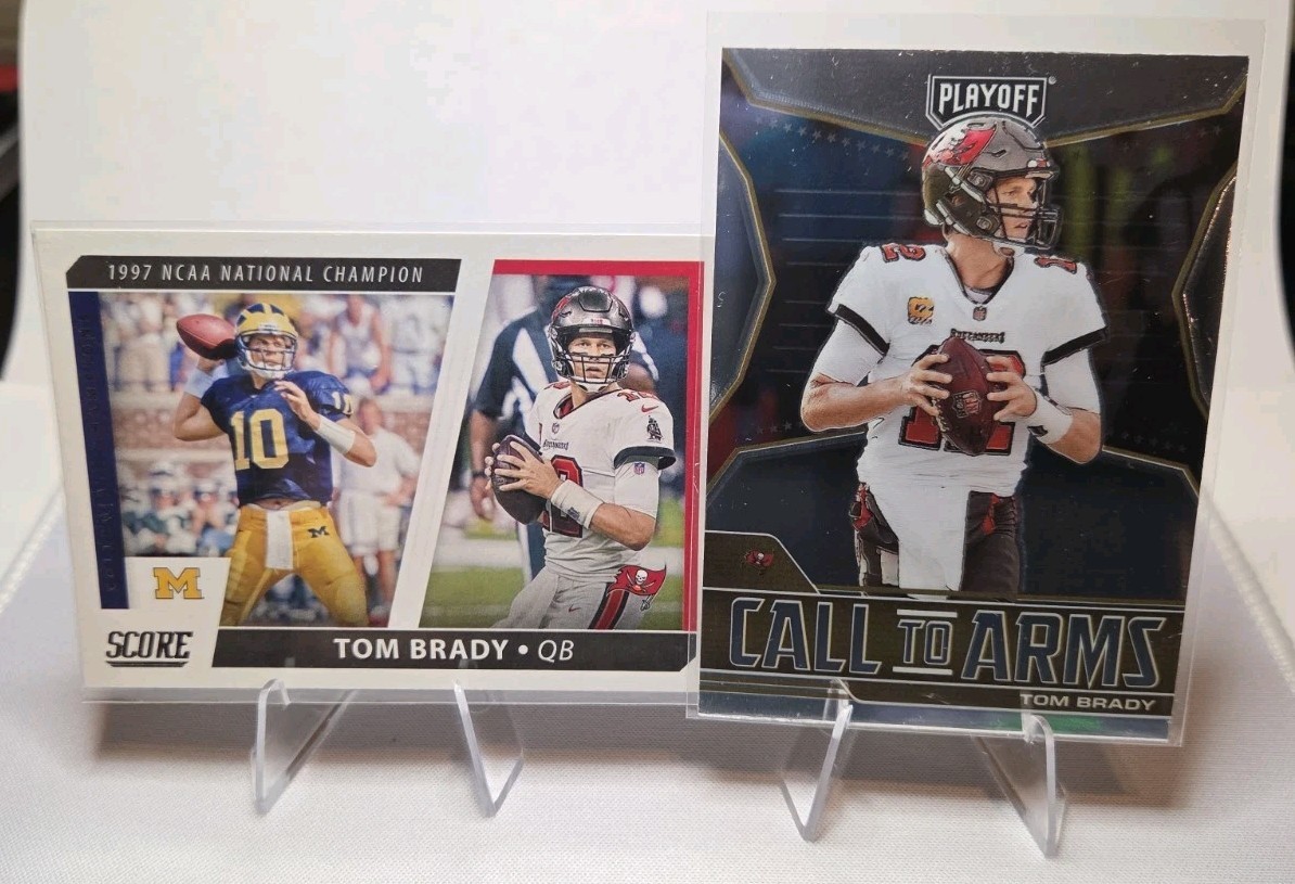 Tom Brady 2-Card Insert Lot 2021 Panini Playoff Call to Arms Score CC9 Bucs