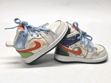 Nike Air Jordan 1 MID SE TD "STITCH" Sail-Safety Orange Shoes Sz 4C