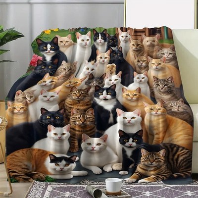 One Piece of Soft Blanket Featuring a for cat Group, Perfect As a Gift for Cat