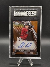 2024 Topps Chrome Black Autographs Corbin Carroll #CBA-CCA Orange Refractor/25