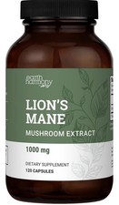 Organic Lions Mane Mushroom Extract Supplement 1000mg - 120 Capsules