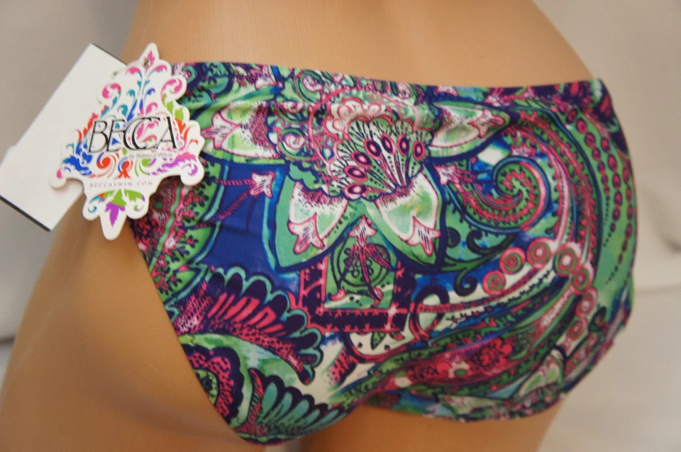 Becca Créateur Rose Vert Violet Bikini Natation Spa Baignade Suit Bas Taille Xs - Photo 3/3