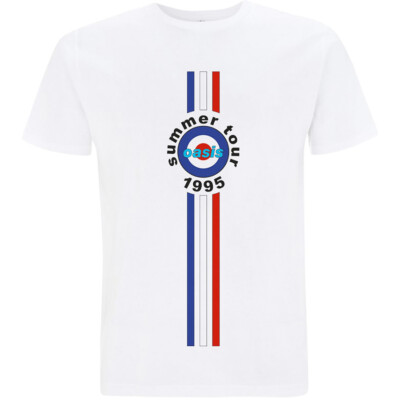 Oasis - Stripes 95-Summer Tour - White t-shirt | eBay