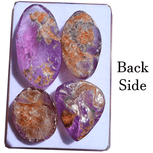 4 Pcs Natural Amethyst Quartz ( Not Flat Back) 28mm-45mm Cabochon Gemstones Lot - Picture 9 of 12