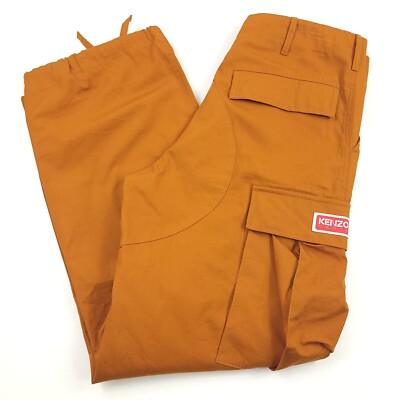 $530 KENZO Orange Drawstring Cargo Workwear Pants Mens Size (40) 36 X 29