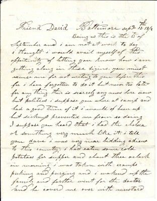 Baltimore Man Writes Of Know-Nothings Working To Control Elections In 1864