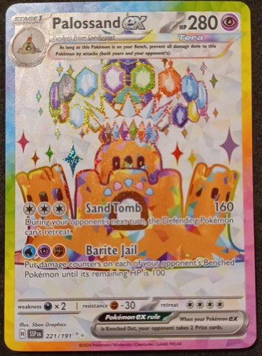 2024 Pokémon Surging Sparks Palossand ex 221/191 Holo