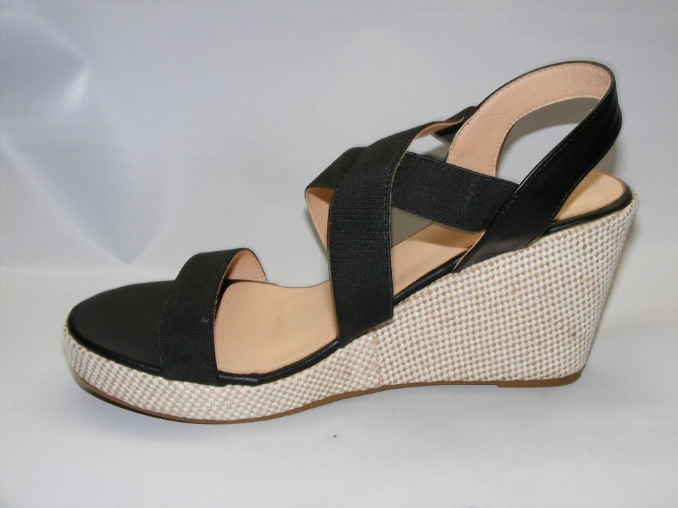Unbranded Black 3" Wedge Heels Women's Size 11 M Espadrille Slides Sandal Shoes - Image 3 of 4