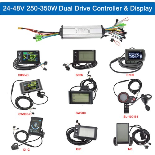 E-Bike 24V/36V/48V 250W-350W 18A Dual Drive Brushless Motor  Controller+Display - Bild 2 von 32