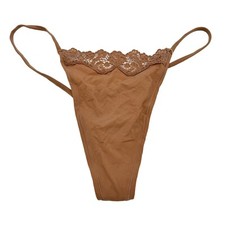 SKIMS Kim Kardashian Fits Everybody Lace String Thong Panty Sienna Brown Size 3X
