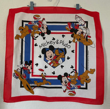 Mickey & Pluto Laughing Womens Scarf Bandana Handkerchief MADE IN USA