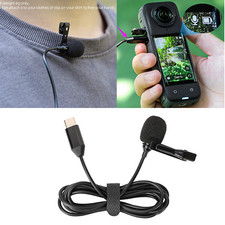 For Insta360 X4 Sport Camera Lavalier Lapel Microphone Type-C Port Recording Mic