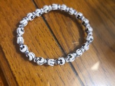 Halloween Bracelet - New - stretchy so will fit all - made with skull beads