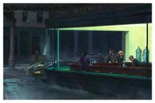 The Batman Nighthawks Night Diner Giclee Art Print Poster 24x16 Mondo