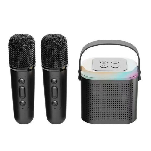 Karaoke Machine with Dual Microphone Bluetooth Speaker Outdoor Party Singing - Picture 1 of 18