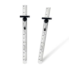 Pocket Ruler Stainless Steel & Detachable Clips, Double Side, Imperial & Metric