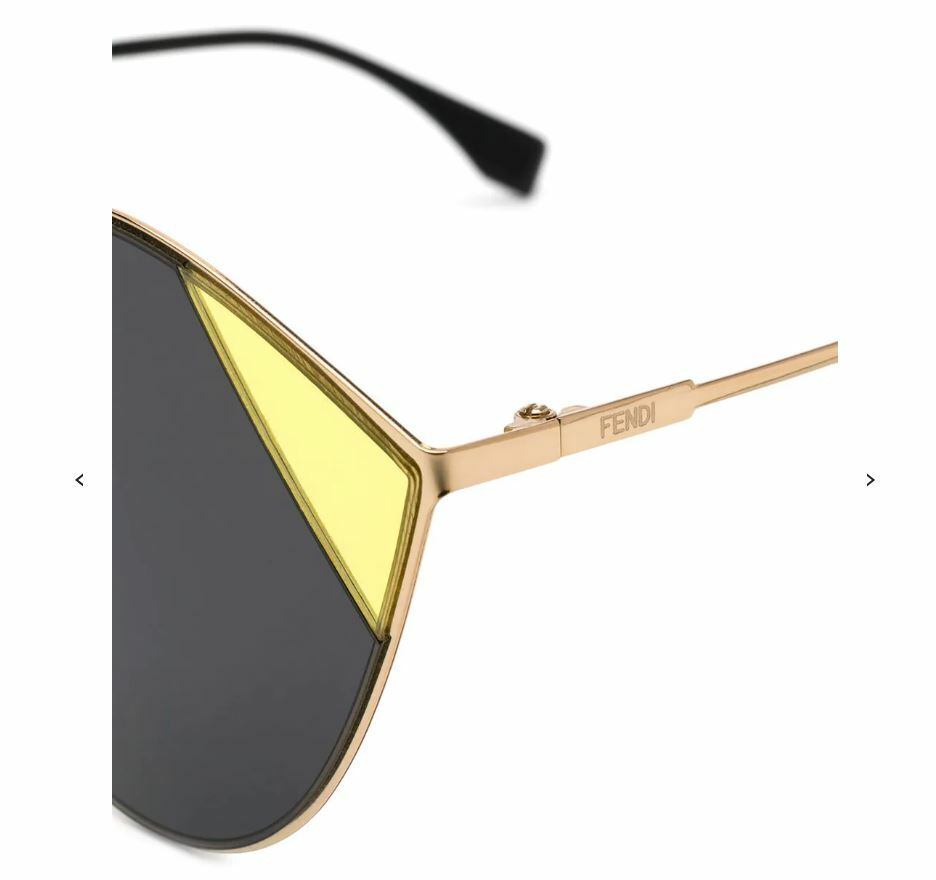 サングラス FENDI Woman Sunglasses Black FF 0341/S 2F7IR Fendi Women's FF0341S FF/0341/S 2F7/IR Antique Gold Cat Eye