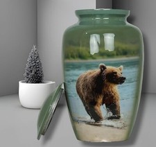 Bear in Forest Pet Urn Decorative urn Box Ashes Keepsake urn pet urn cat urn