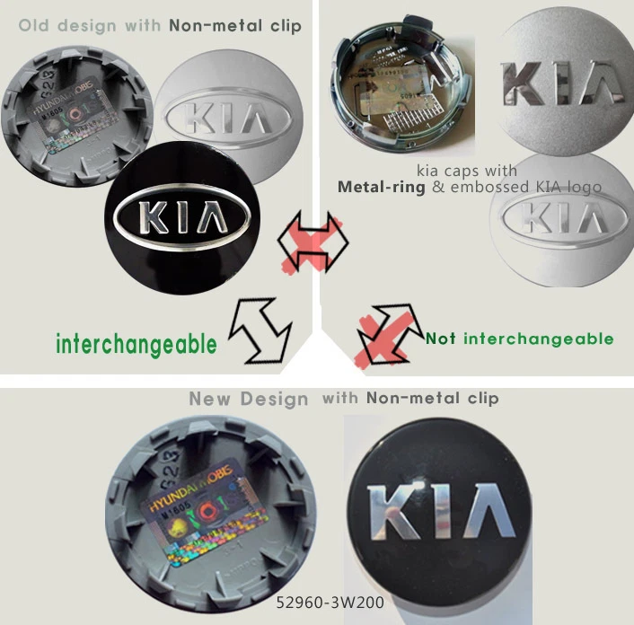  Kia wheel  Center Hub caps black , Sorento  Sedona, Rio, Soul 52960-3W200 4PCS  - Image 2 of 4