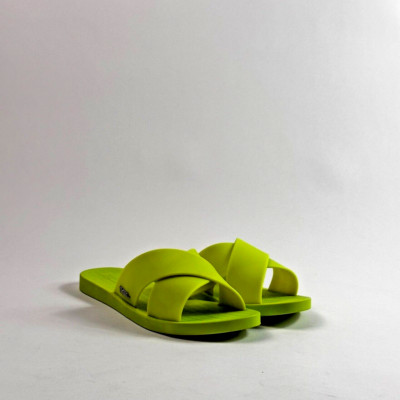 Melissa Sun City Walk Slides In Green Women's Summer Sandal Size 6 AF180