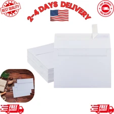 50 Pack White Envelopes, 5 X 7 Inch A7 Envelopes for Cards, Invitations, Postcar