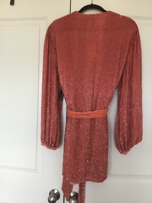 NWT Retrofete Orange Pink Sequin Dress Jacket size Medium | eBay