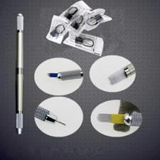 3 In 1 Microblading Permanent Makeup Manual Eyebrow Tattoo Machine Pen 5 Ink Cup