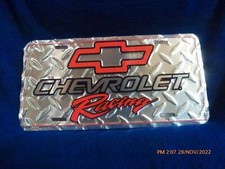 The Red Bowtie Diamond Plate Chevrolet Racing Alum License Plate-made Usa The Red Bowtie Diamond Plate Chevrolet Racing Alum License Plate-made Usa