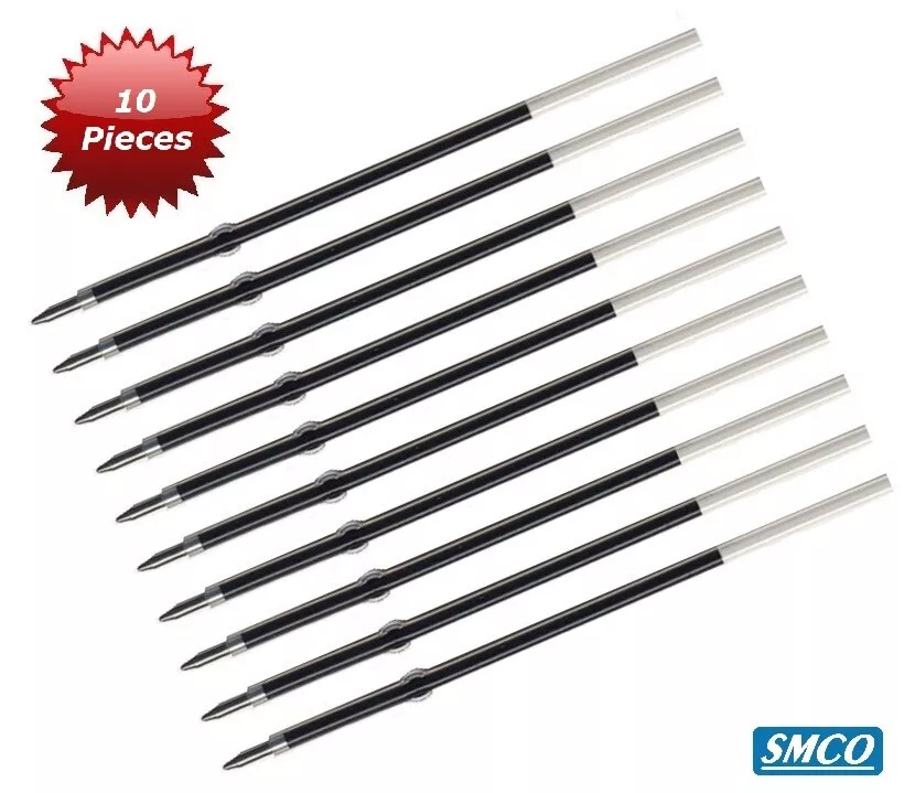 BLACK INK BIRO REFILL 107mm 10.7cm BALLPOINT PEN REPLACEMENT Medium Nib BY SMCO