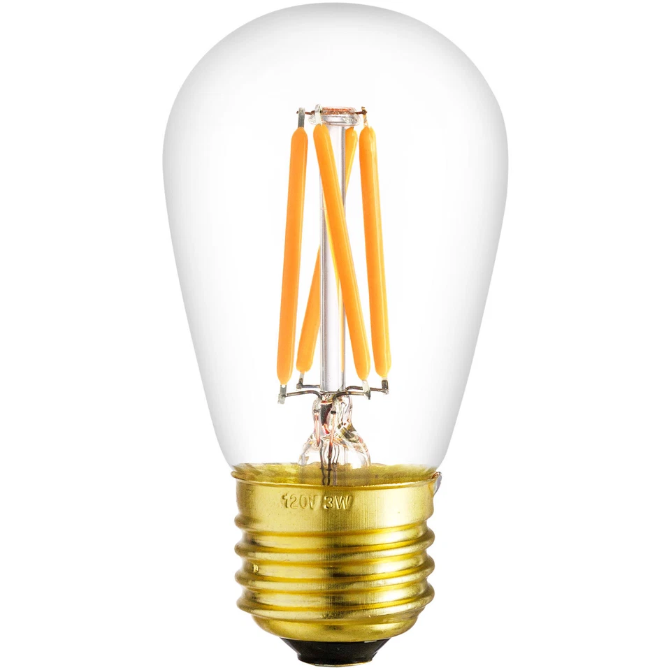 LED S14 Filament Style Light Bulb 4W E26 Base, Dimmable 22K Amber - 6 Pack - Image 2 of 2