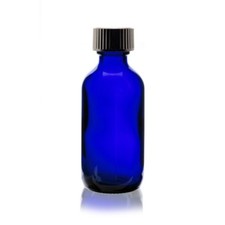 40 PCS 2 oz [60 ml] AZUL COBALTO Boston frascos de vidrio redondos con tapas de cono