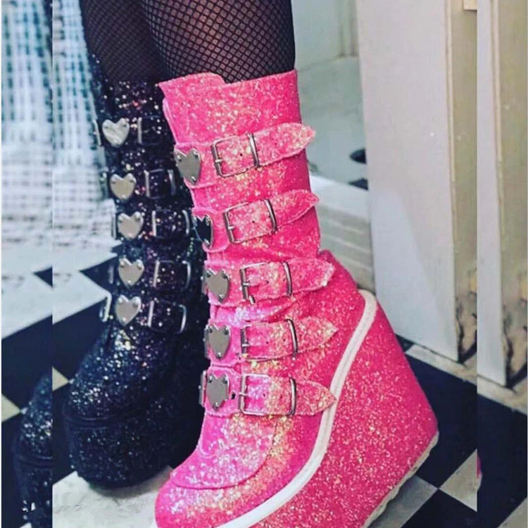 Colorful platform best sale boots